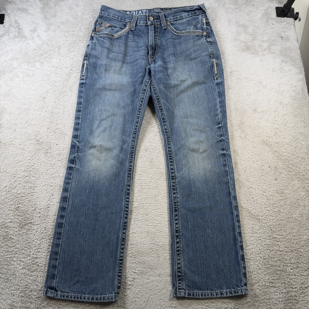 Ariat M5 Jeans Mens 31x32 Blue Denim Slim Straight Cowboy Western Rodeo Workwear